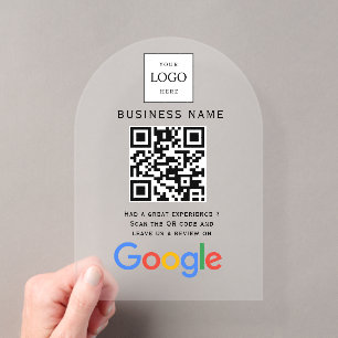 Geschäftslogo Google Bewertungen Website-Scan Acryleinladungen