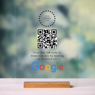 Geschäftslogo Google Bewertungen Website-Scan Acrylschild