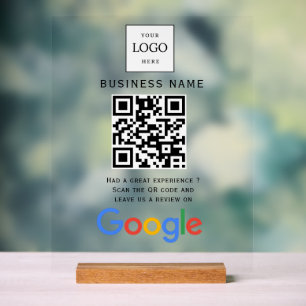 Geschäftslogo Google Bewertungen Website-Scan Acrylschild