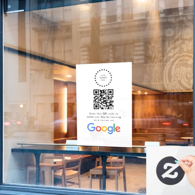 Geschäftslogo Google Bewertungen Website-Scan Fensteraufkleber (Café-Fenster)