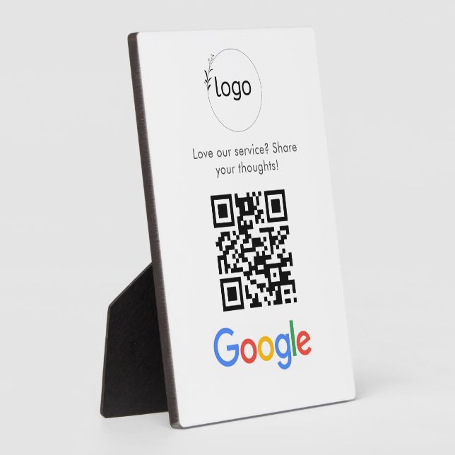 Geschäftslogo Google Bewertungen Website-Scan Fotoplatte (Seite)