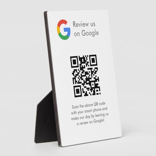 Geschäftslogo Google Bewertungen Website-Scan Fotoplatte (Seite)