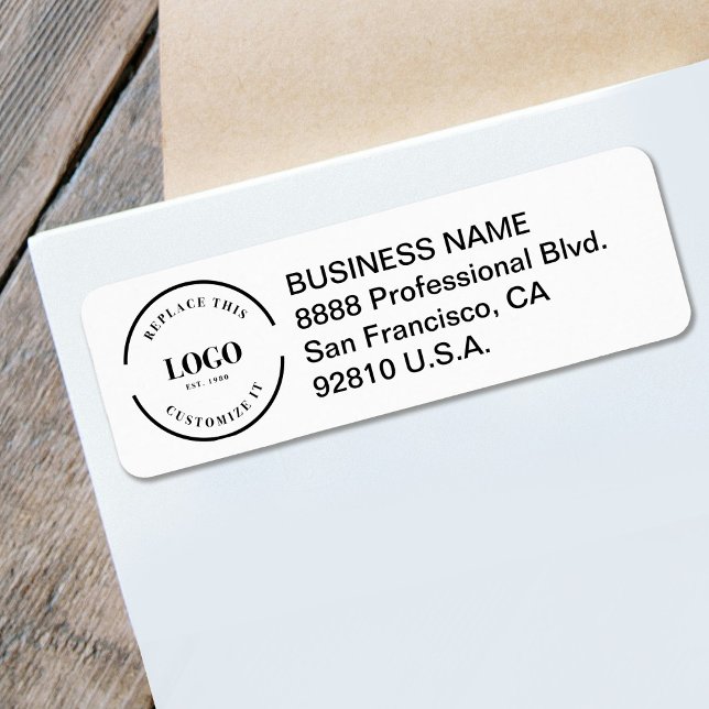 Geschäftslogo hier Benutzerdefinierte Unternehmens (Customizable return address label easy to use business logo and address.)