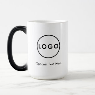 Geschäftslogo-Marken Schwarz-Weiß-Kaffeetasse Verwandlungstasse