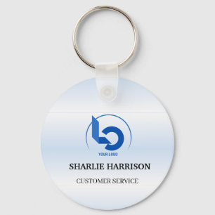Geschäftslogo   Minimal blau Mitarbeiter Personal Schlüsselanhänger
