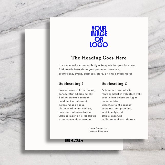 Geschäftslogo Minimal Elegant QR-Code Weiß Flyer (Von Creator hochgeladen)