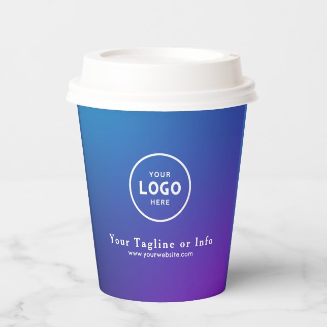 Geschäftslogo Minimalistischer Professioneller Pap Pappbecher (Vorderseite)