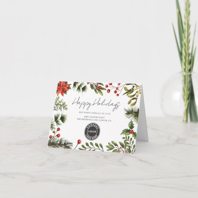 Geschäftslogo Mitarbeiter Weihnachtsfeiertagskarte Dankeskarte (Vorderseite)