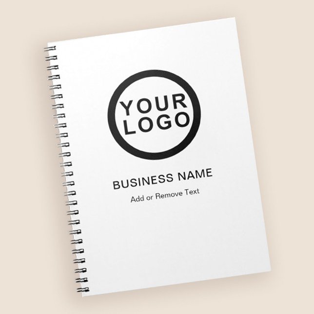 Geschäftslogo Modern Weiß Notizblock (Stylishly Personalize with Your Custom Logo, Business Name & Optional Text.)