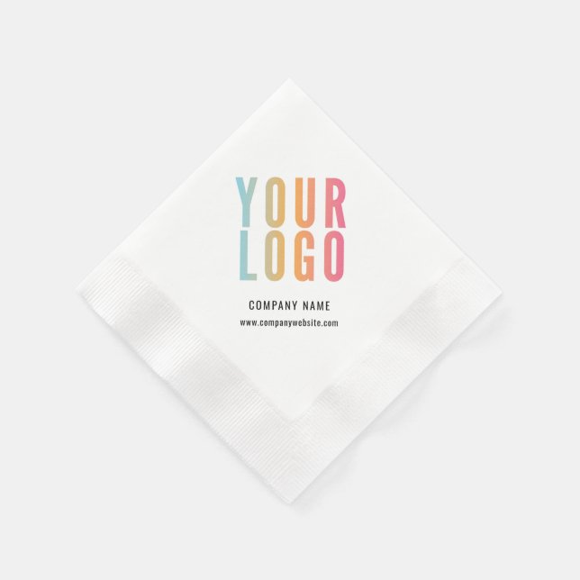 Geschäftslogo Moderne Firma Weiß  Serviette (Ecke)