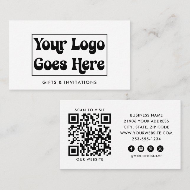 Geschäftslogo Moderner QR-Code Professionell Visitenkarte (Vorne/Hinten)