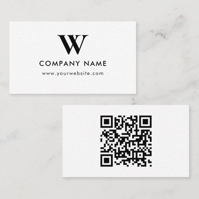 Geschäftslogo-Monogramm scannbare Website Visitenkarte (Vorne/Hinten)