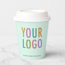 Geschäftslogo-Papierbecher Custom Mint Grün 8 oz