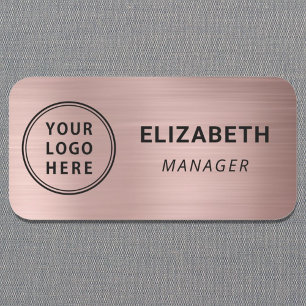 Geschäftslogo Professionelles Roségold Namensschild