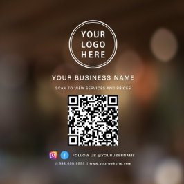 Geschäftslogo QR-Code Fensteraufkleber