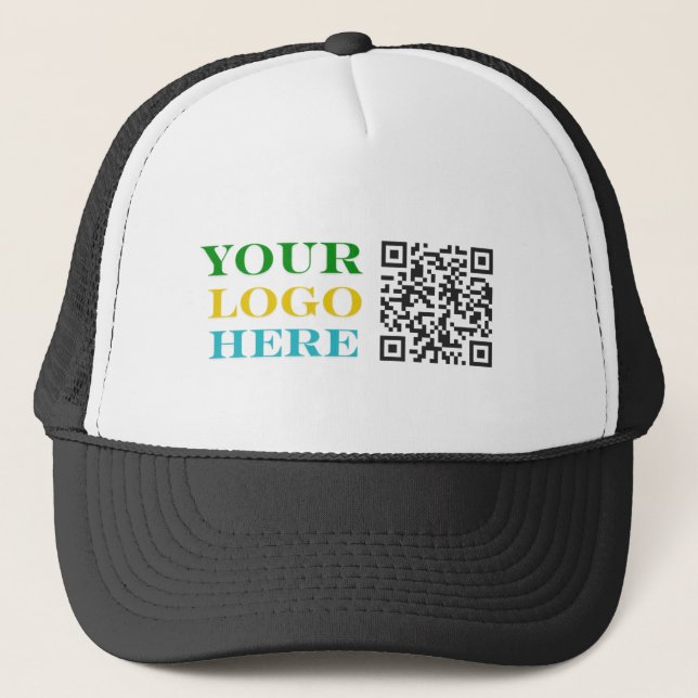 Geschäftslogo & QR-Code-Marketing Truckerkappe (Vorderseite)