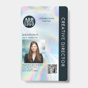 Geschäftslogo QR-Code Mitarbeiter Foto-ID hinzufüg Ausweis
