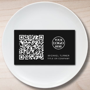 Geschäftslogo QR-Code Professionell Modern Schwarz Visitenkarte