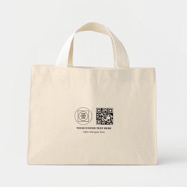Geschäftslogo QR-Code Promotional Mini-Branding Mini Stoffbeutel (Vorne)