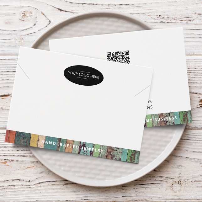 Geschäftslogo QR-Code Schmuck Display Karte hinzuf (Add Business Logo QR Code Jewelry Display Card)