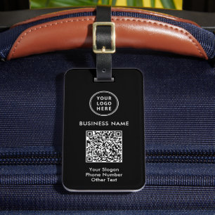 Geschäftslogo QR-Code Schwarz Gepäckanhänger