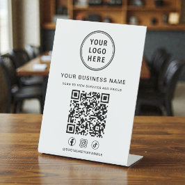 Geschäftslogo QR-Code Social Media Sockelschild