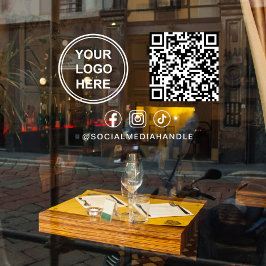 Geschäftslogo QR-Code Soziale Medien Horizontal Fensteraufkleber
