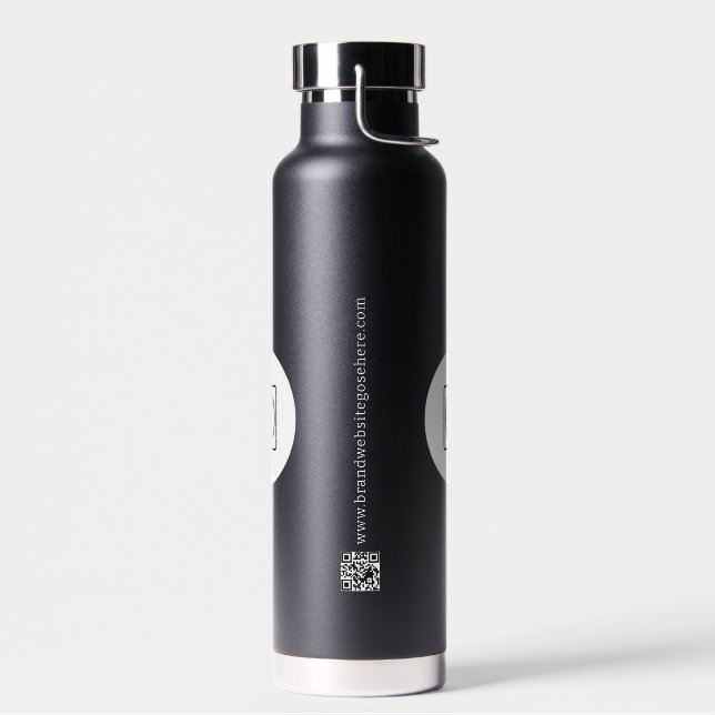 Geschäftslogo QR-Code Text Branding Promotion Trinkflasche (Links)