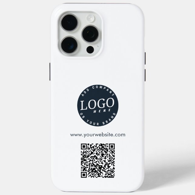 Geschäftslogo QR-Code und individuelle Website Case-Mate iPhone Hülle (Rückseite)
