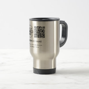 Geschäftslogo QR-Code Unternehmensveranstaltungen  Reisebecher