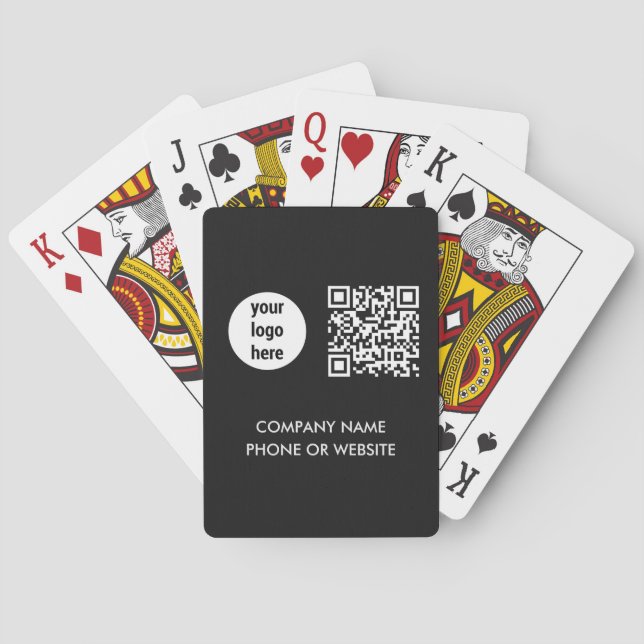 Geschäftslogo QR-Code Website Text der Black Compa Spielkarten (Rückseite)