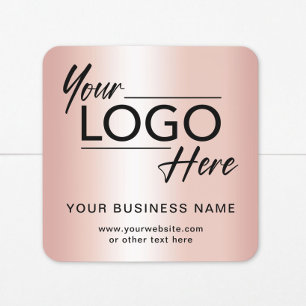 Geschäftslogo Roségold Quadratischer Aufkleber