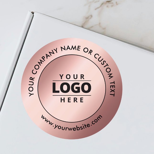 Geschäftslogo Roségold Werbeversand  Runder Aufkleber (Von Creator hochgeladen)