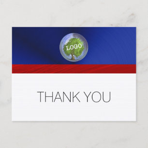 Geschäftslogo Rot Weiß Blau Danke Postkarte