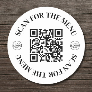 Geschäftslogo Scan Menü QR Code Runder Aufkleber