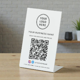 Geschäftslogo Scan mich QR-Code Sockelschild
