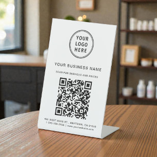 Geschäftslogo Scanne Mich QR-Code Sockelschild
