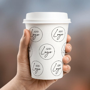 Geschäftslogo Schritt-Wiederholungsmuster Maßgesch Pappbecher