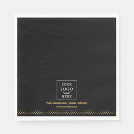 Geschäftslogo Schwarz Goldene Punkte Markenzeichen Serviette