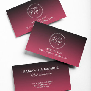Geschäftslogo Schwarz Magenta Rot Gradient Visitenkarte