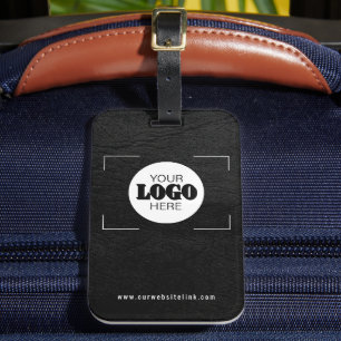 Geschäftslogo schwarzes Leder Werbegeschenk Gepäckanhänger