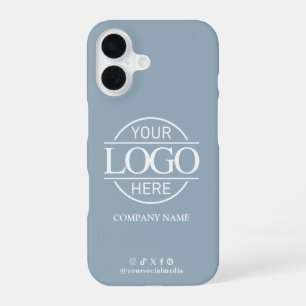 Geschäftslogo & Social Media Blau Promotion iPhone 16 Hülle