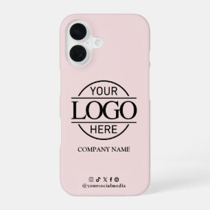 Geschäftslogo & Social Media Pink Werbeartikel iPhone 16 Hülle