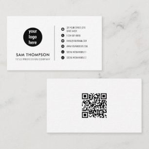 Geschäftslogo Social Media QR Code Weiß Vorlage Visitenkarte