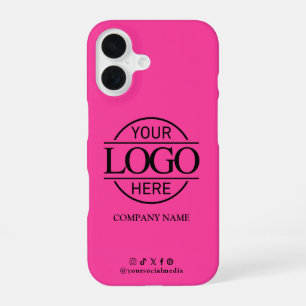 Geschäftslogo & Social Media Rosa Werbemittel iPhone 16 Hülle