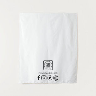 Geschäftslogo Social Media Werbeausstellung Wandteppich