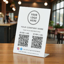 Geschäftslogo Soziale Medien Erstellen Sie 2 QR-Co Sockelschild