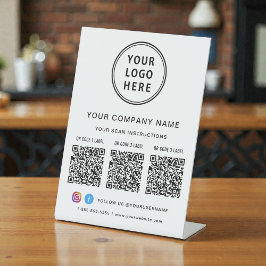 Geschäftslogo Soziale Medien Erstellen Sie 3 QR-Co Sockelschild