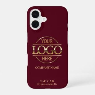 Geschäftslogo & Soziale Medien Rot Promotional iPhone 16 Hülle