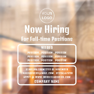 Geschäftslogo, Stellenanzeige Recruiting-Werbung Fensteraufkleber